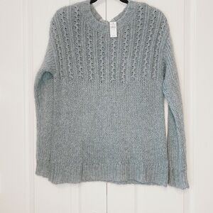 Aerie Woman’s Chunk Knit Sweater With Open Back Size XS Teal